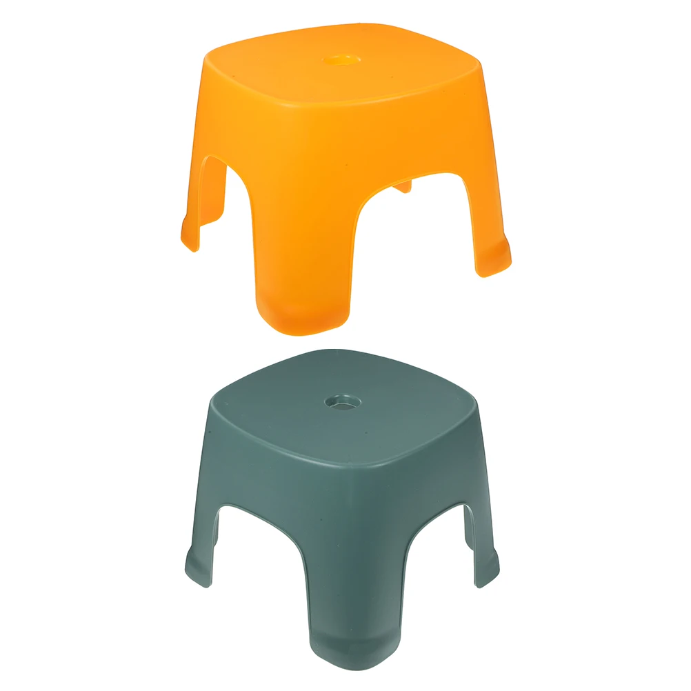 2 pièces escabeau en plastique ménage pied tabouret antidérapant Compact léger pour salle de bain toilette escabeau pour adultes enfants meubles