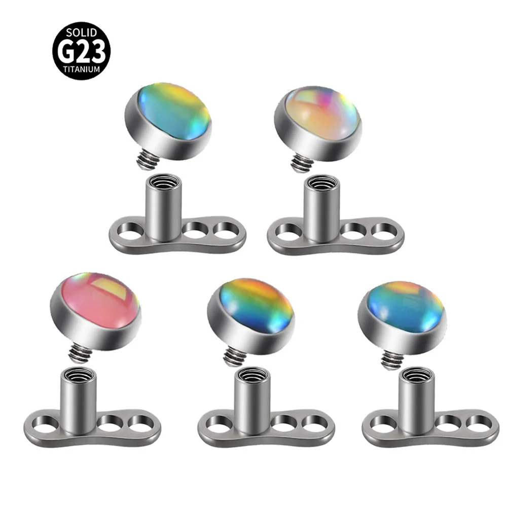Titanium Flash Film Surface Piercing Dermal Anchor Microdermals Piercing Perforation Accessories Micro Skin Diver Jewelry 16G