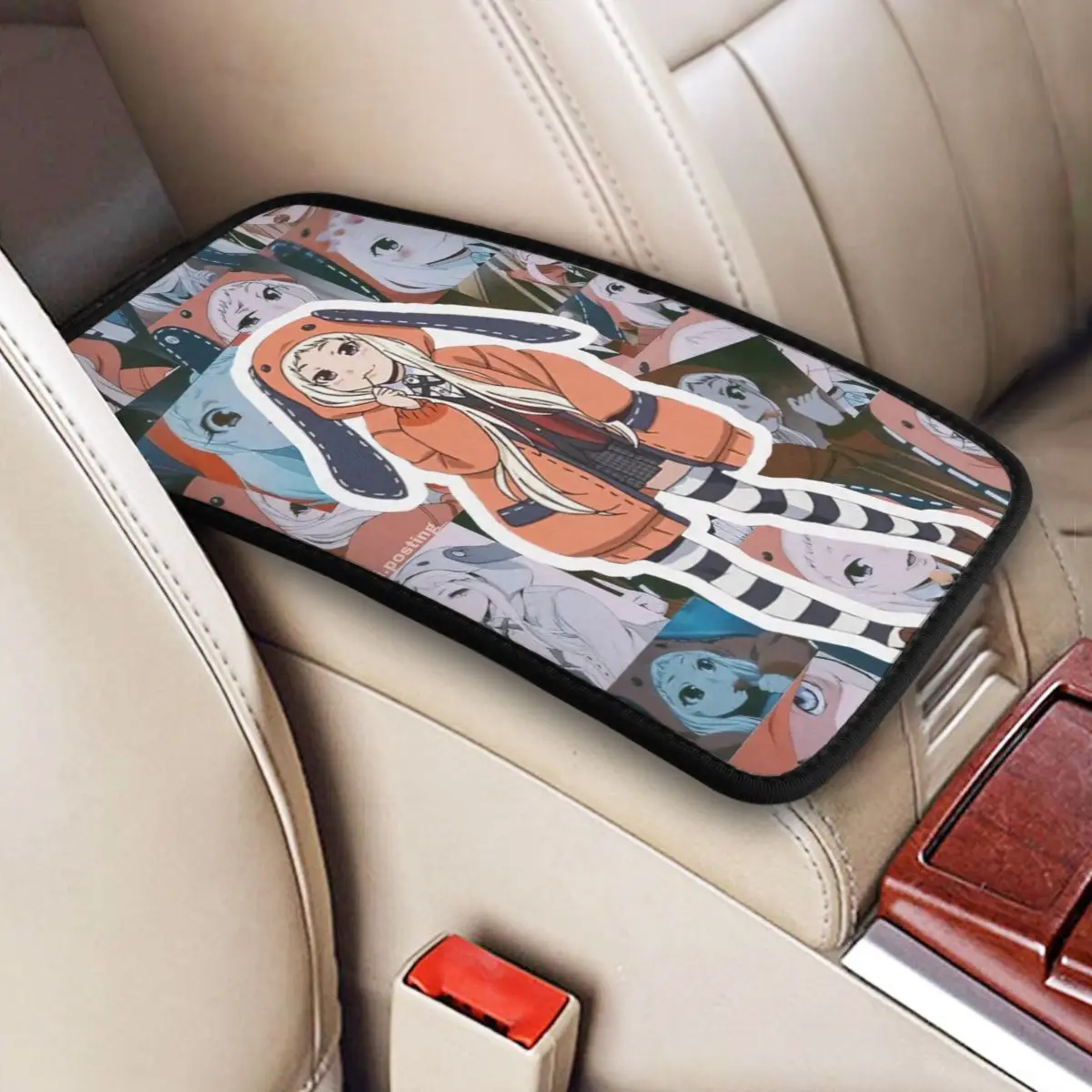 

Kakegurui Car Accessories Car Handrail Box Cushion Custom Print Non-slip Car Armrest Cover