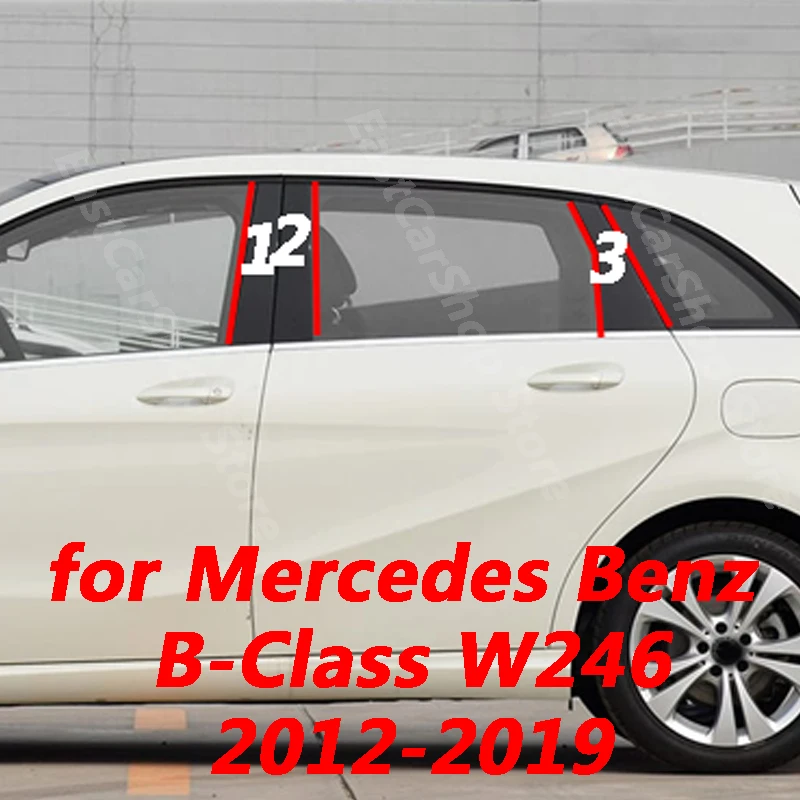 

For Mercedes Benz B-Class W246 2012-2019 Car Door Central Window Middle Column Decoration Strip PC B C Pillar Cover Protection