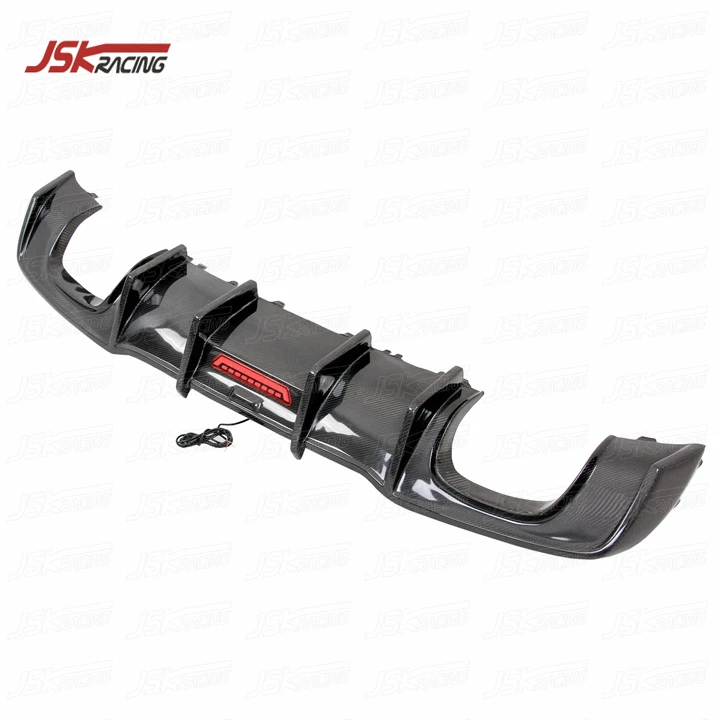 CARBON FIBER REAR DIFFUSER WITH LIGHT for 2017-2020 AUDI A3 SPORT
