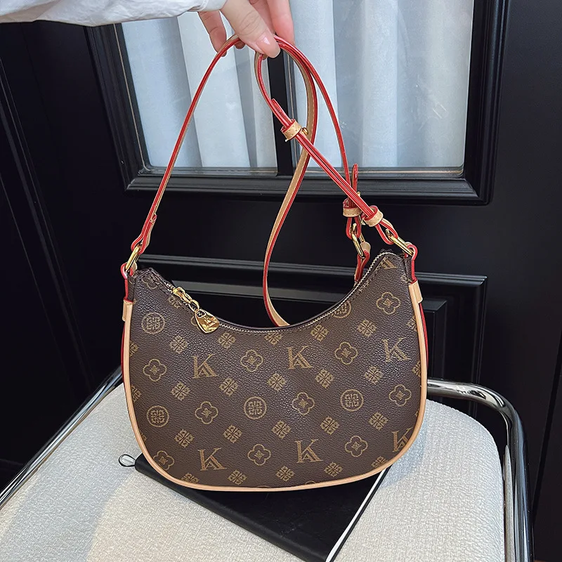 Premium sense bag women's fashion retro underarm temperament versatile crescent bag shoulder messenger bag