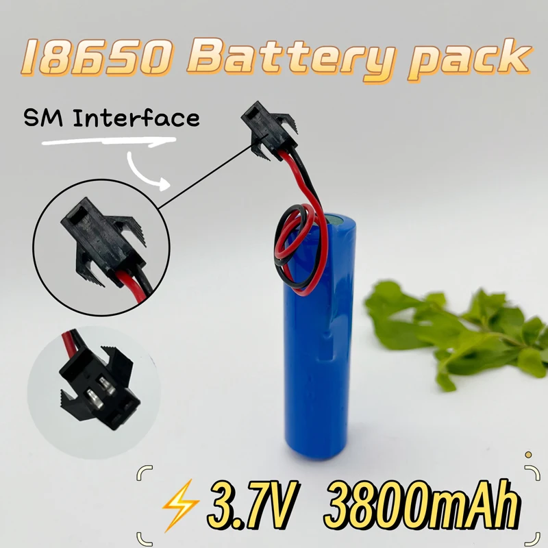 

18650 Li-ion Capacity Rechargeable Battery 1s1p 3.7V 3800mAh - Long Lasting for LED Fishing Light, Bluetooth Speaker, DIY SM