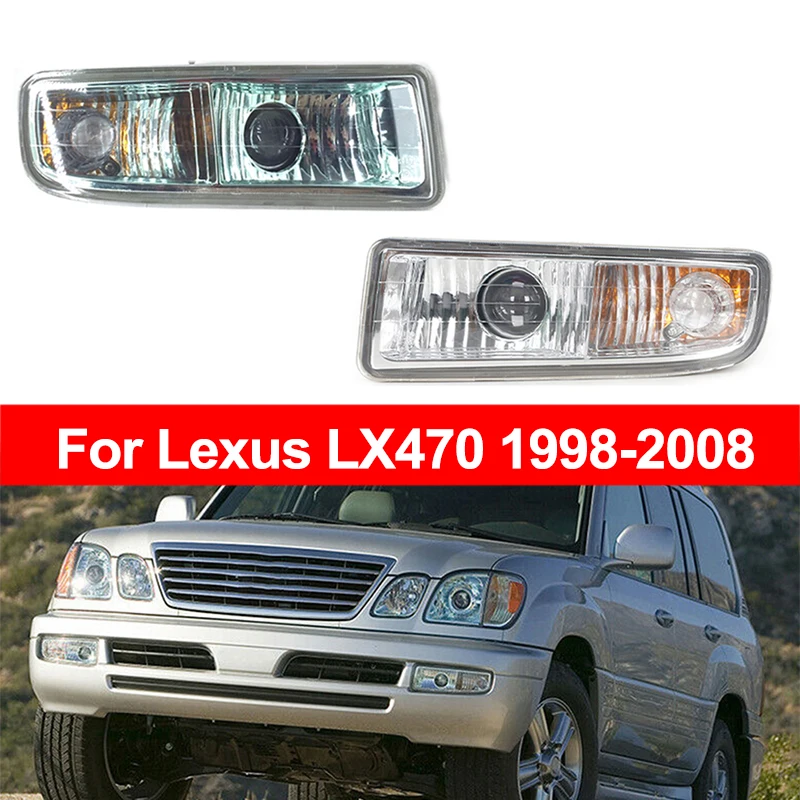 

Front Bumper Fog Lights Assembly Headlamp Running Light Auto Signal lamp For Lexus LX470 1998 1999 2000-2008 Left Right Fog Lamp
