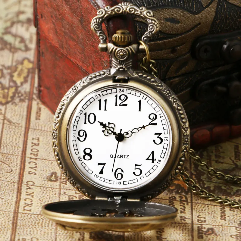 TIEDAN Hollow Horse Quartz Pocket Watch collana Vintage Bronze Trend Fashion Watch ciondolo catena Fob Watch