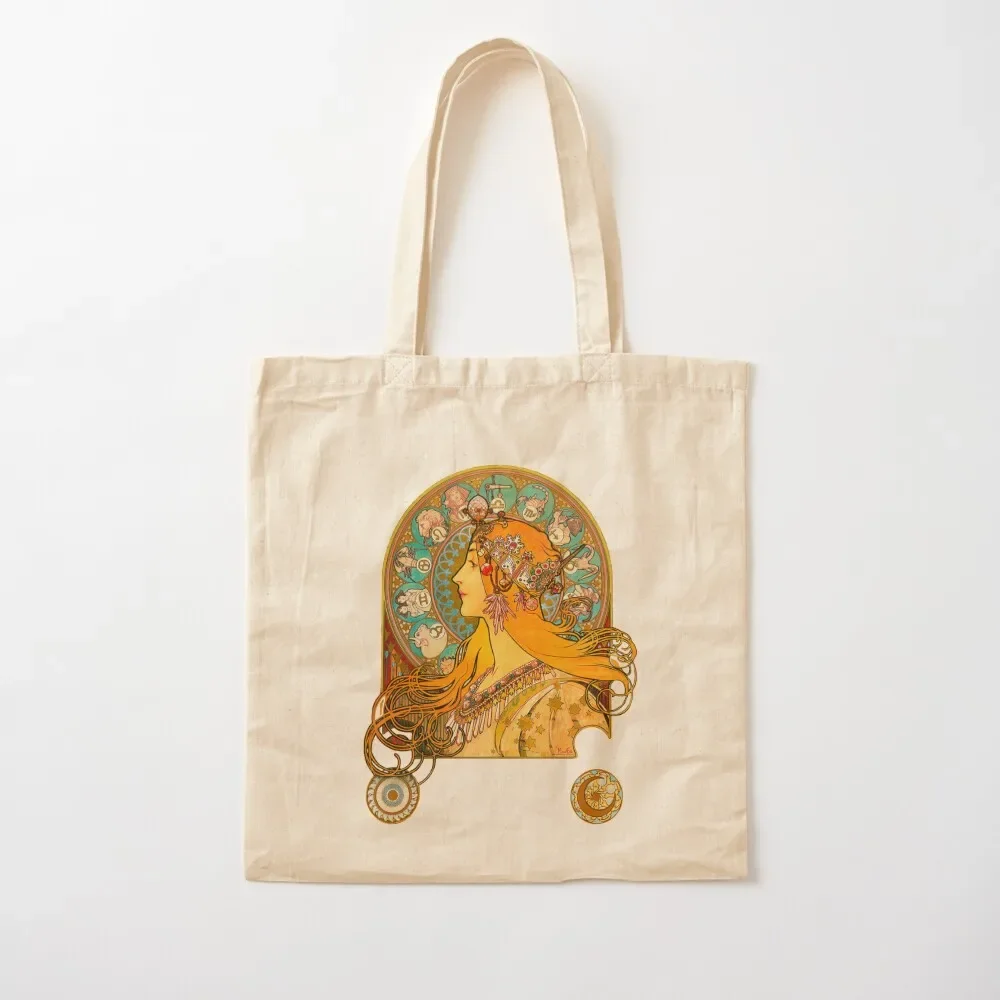 

Zodiac, (1896) - Alphonse Mucha. HIGH DEFINITION Tote Bag Shopper bag custom fabric bag eco folding