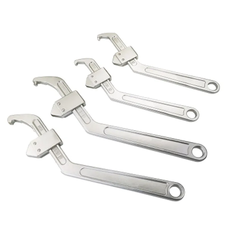 Adjustable Wrench Water Meter Cover Special Spanner Torque Wrench Side Hole Hook Nut Wrench Repair Tools Llave Inglesa