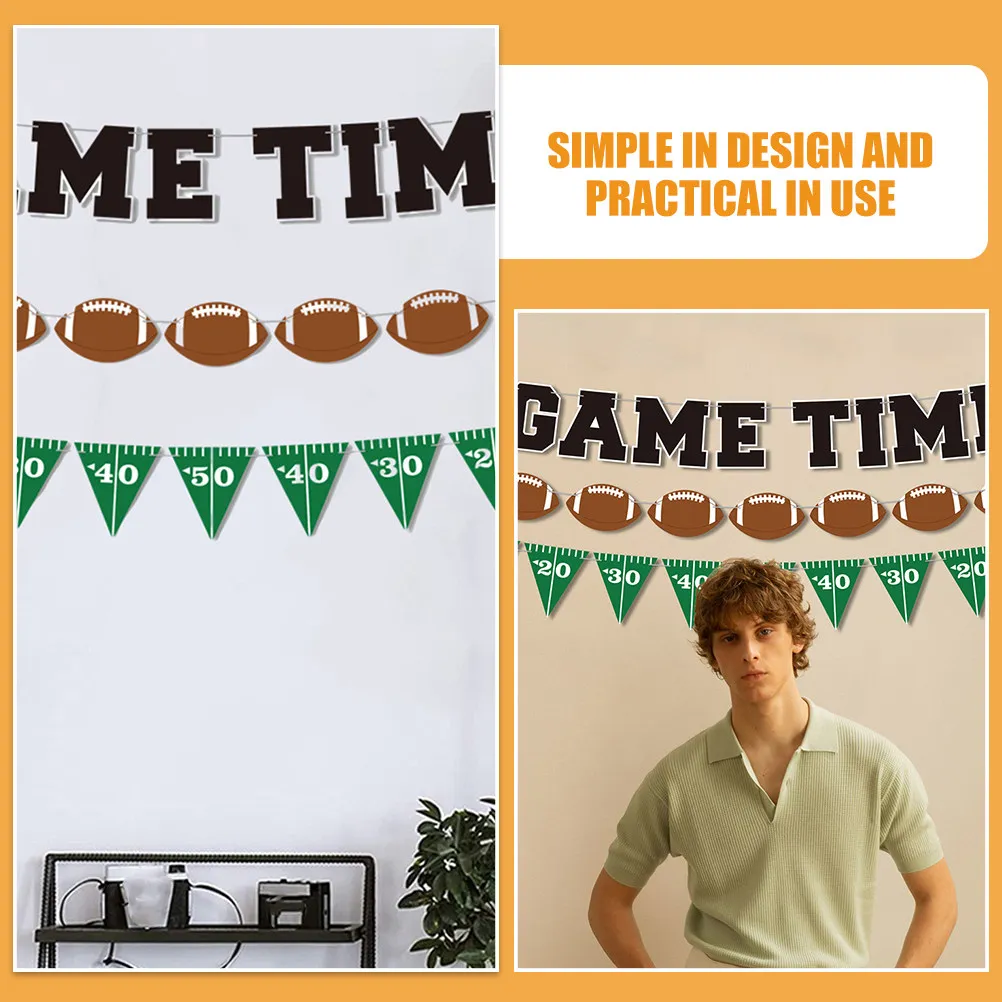 

3 комплекта баннеров для американского футбола, 3 комплекта декоративных украшений для дня рождения, украшения для стены в спортивной тематике, принадлежности для футбольной вечеринки