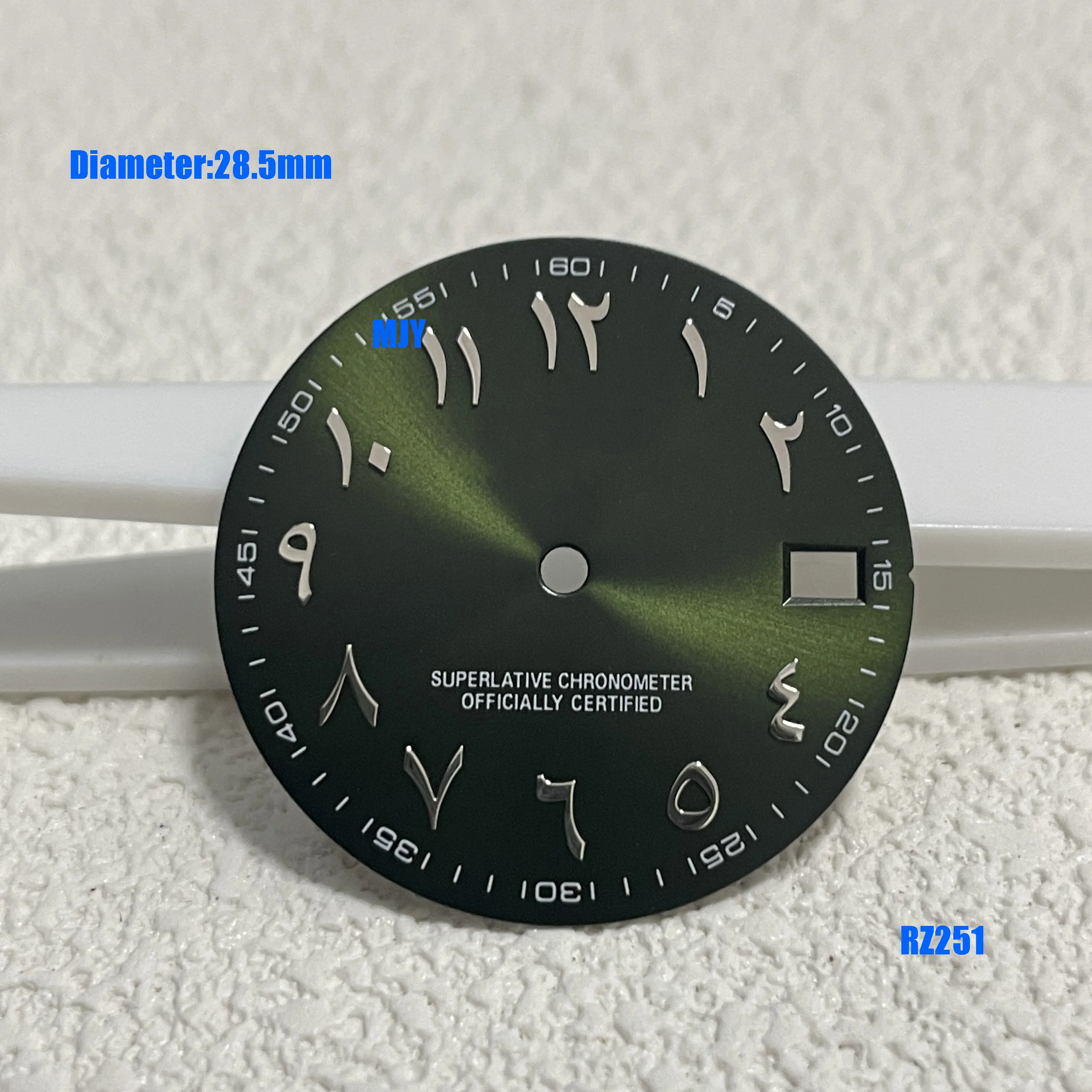 Lucernario singolo 28,5 mm S logo quadrante con numeri arabi Adatto movimento nh35 S accessori per orologi nh35 non luminoso Strumento di riparazione dell'orologio