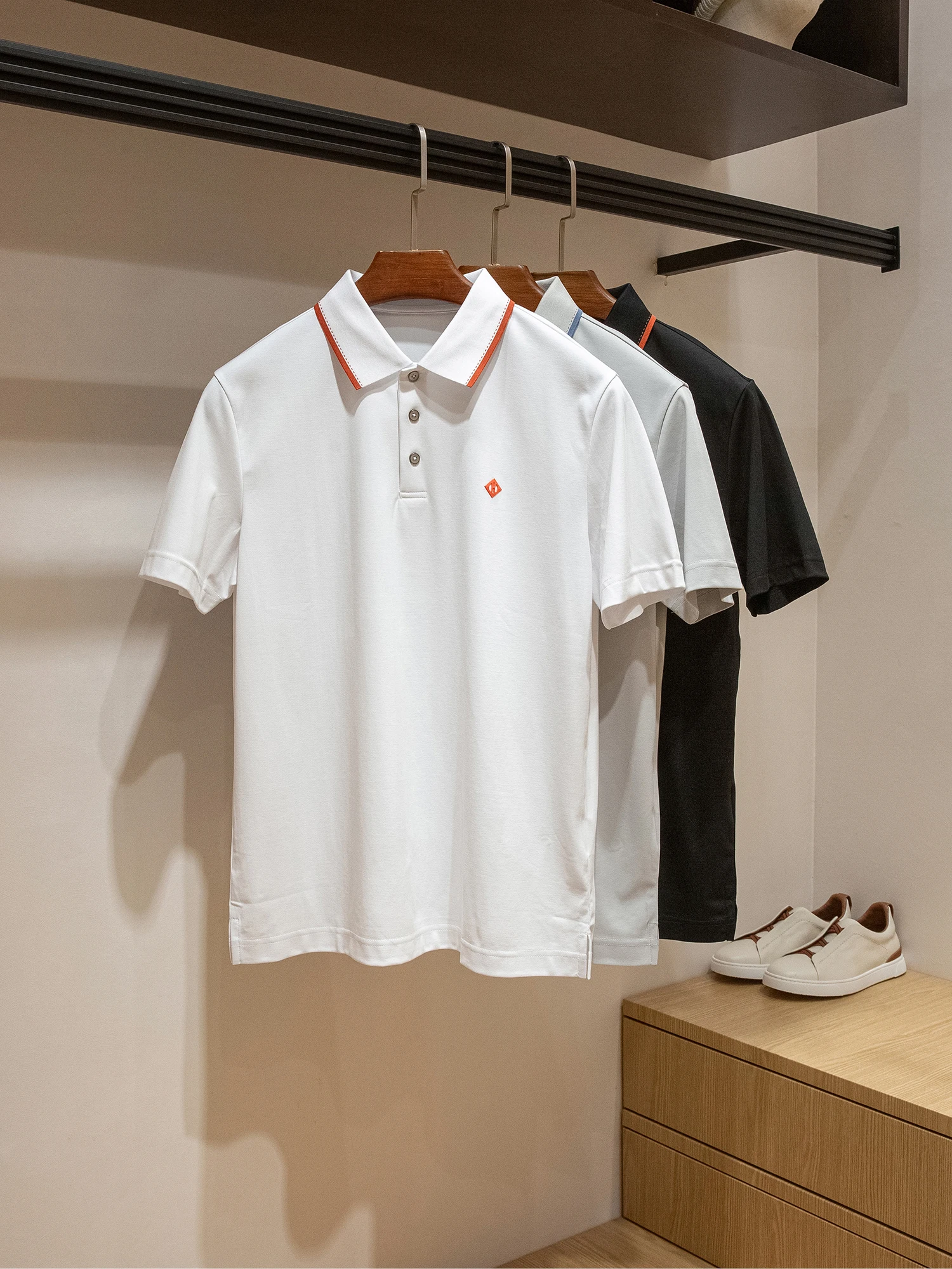 

Comfortable Breathable Men's Summer ort Sve irt Casual Turn-down Collar Lenzing Modal Silk Blend Faionable Urba...