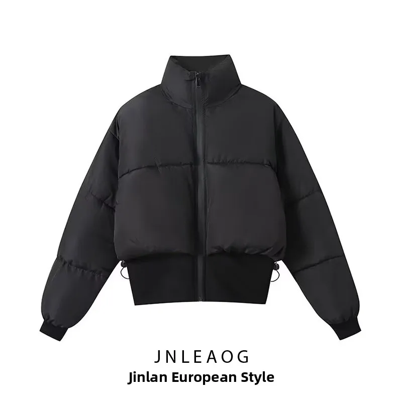 

JNLEAOG женский уличный воротник на молнии в стиле пэчворк или хлопок Jaet, осеннее новое поступление, однотонное длинное платье с капюшоном