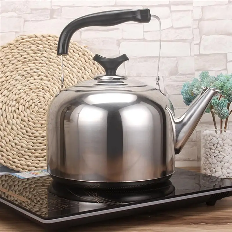 5/6/7L Stainless Steel Teakettle Large Capacity Whistling Water Kettle Sounding Kettle For Gas Stove Induction Cooker