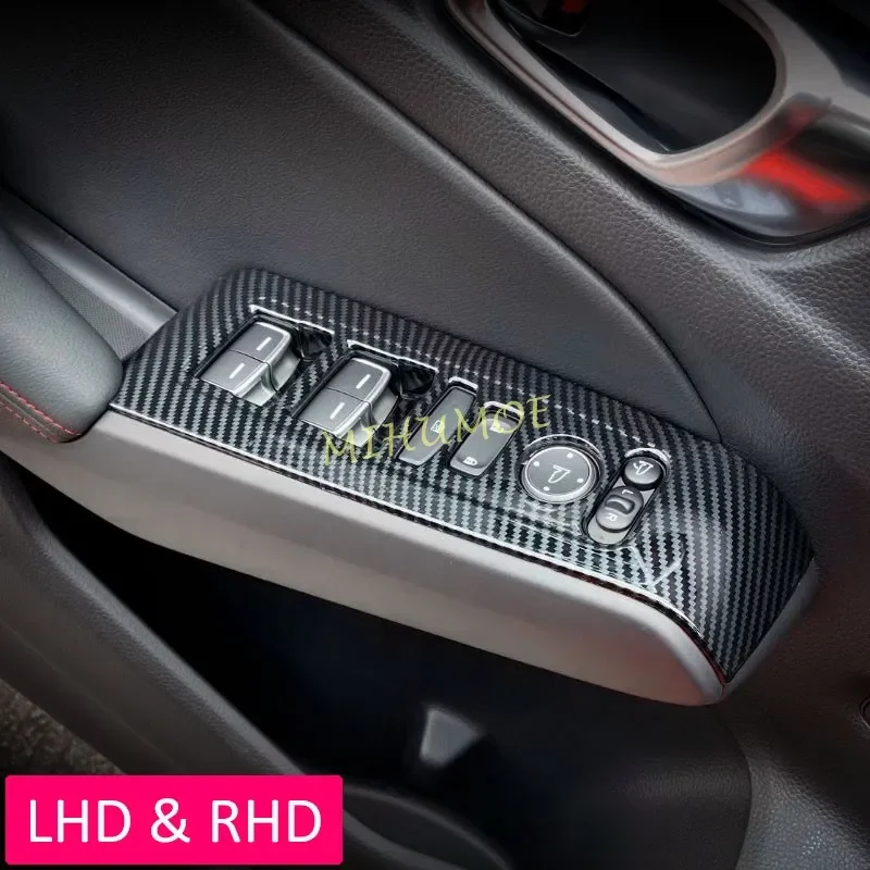 

Углеродное волокно, переключатель внутренней двери, окна, панель управления, накладки для Honda Civic 11 2022 2023 2024 2025