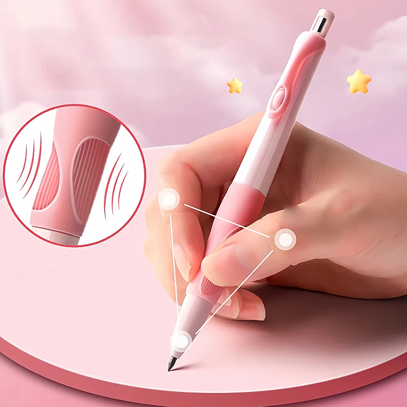 Positive Posture Automatic Pencil 2.0mm Thick Lead Excellent Grip Activity Pencil Write Constantly Elementary School Students