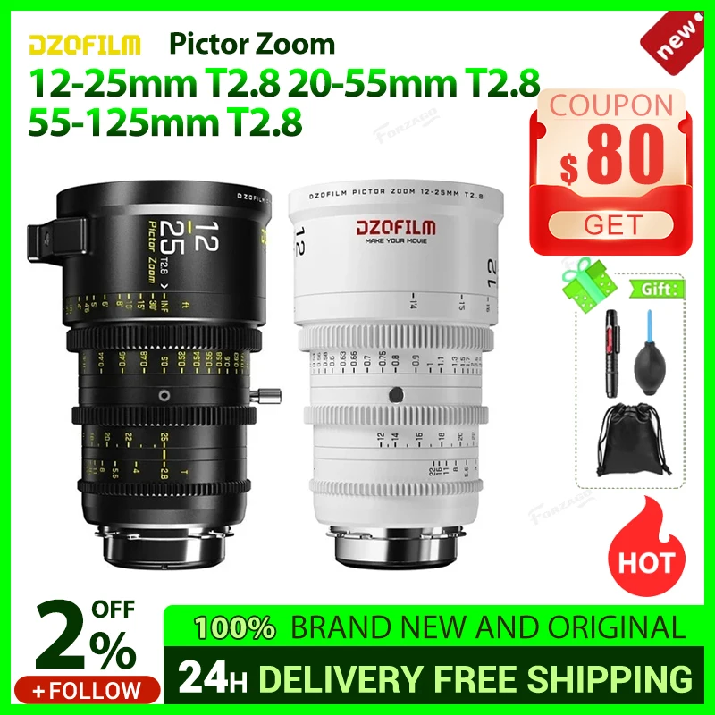 DZOFilm Pictor 12-25mm T2.8 20-55mm T2.8 55-125mm T2.8 Lens 1/4