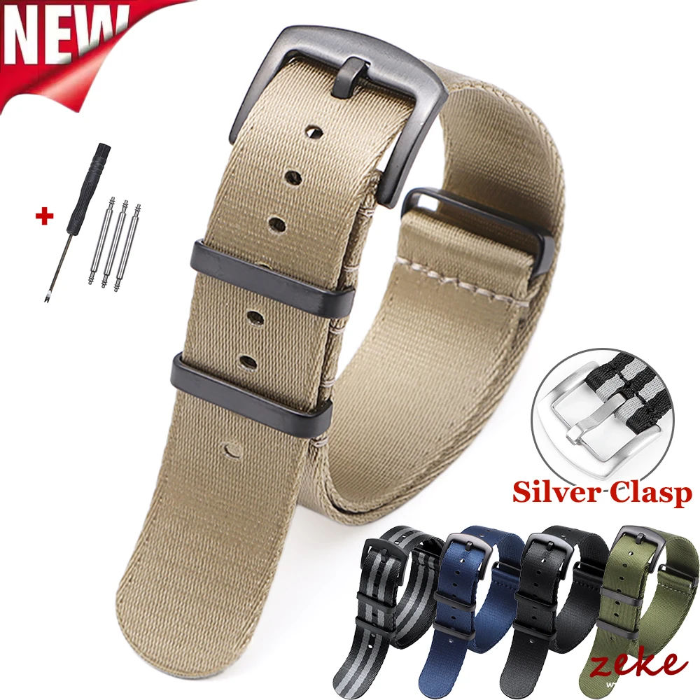 

High Density Soft Nylon Replacement Strap for Omeg for Rolex for Seiko Watch Band Accessories 20mm 22mm Military Sports Bracelet