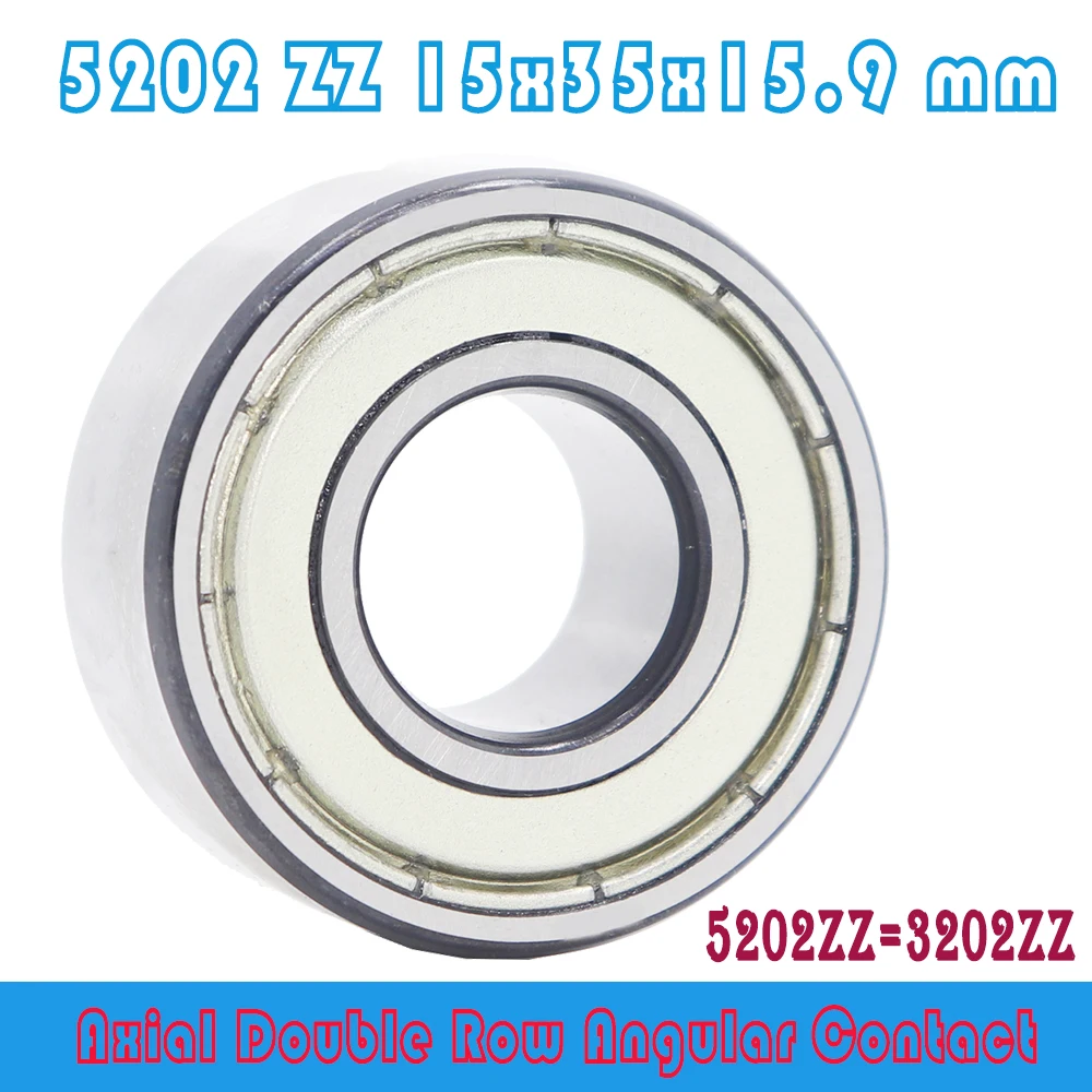 

5202 ZZ Bearing 15 x 35 x 15.9 mm ( 1 PC ) Axial Double Row Angular Contact 5202ZZ 3202 ZZ 3056202 Ball Bearings