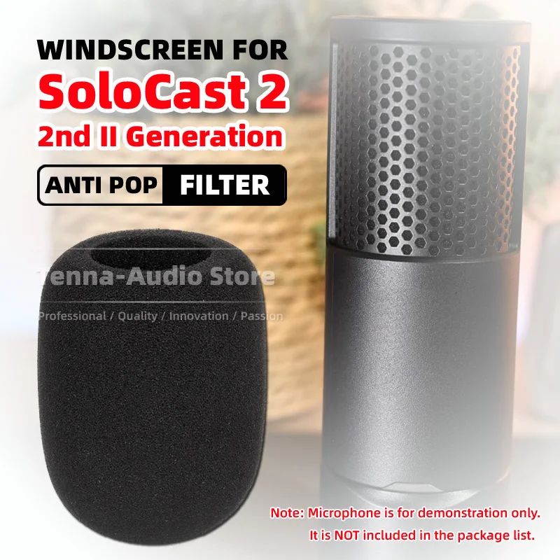SnapVox Compatible con Asus HyperX SoloCast 2 SoloCast2, Micrófono con Filtro Antiviento de Espuma, Cubierta Protectora