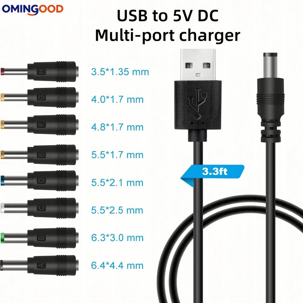 USB-auf-DC-Stromkabel, USB-A-auf-3,5-mm-Klinkenstecker, 5V-Stromversorgungsadapter für WLAN-Router