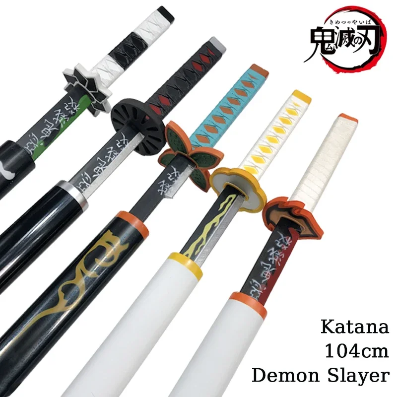 

1:1 Cosplay Demon Slayer Katana Sword Weapon Hashibira Inosuke Ninja Knife Anime PU toy 104cm