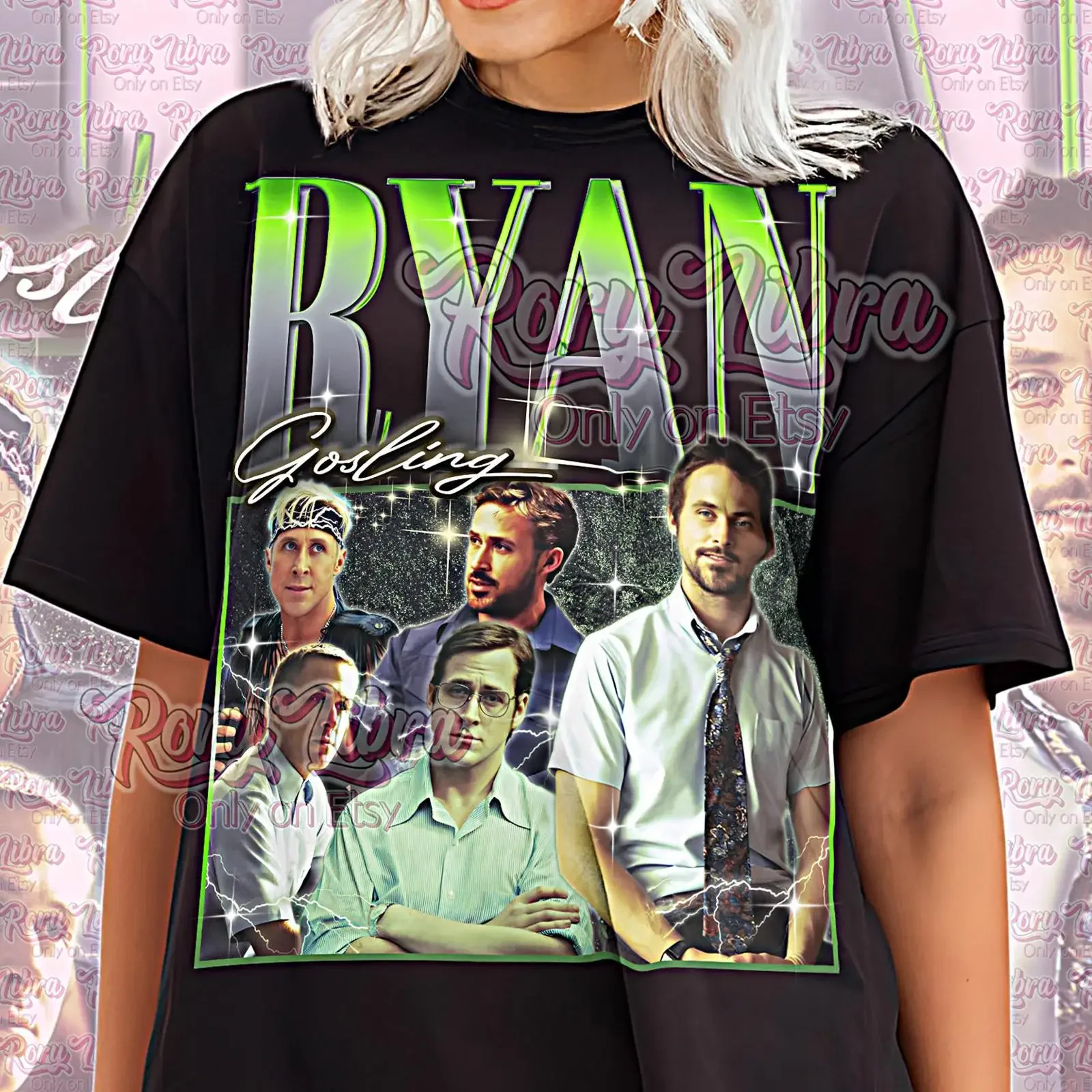 Ryan Gosling T Shirt Vintage Retro Bootleg 00s Film Star Style vintage Washed Unisex Breathable Slightly Stretched Casual homme