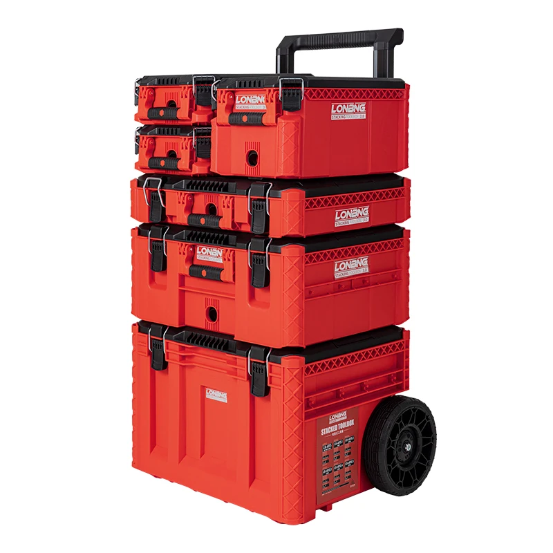 

Longbang Portable Trolley Case Three-Layer Aluminum Folding Toolbox Storage Box Multifunctional Hardware Stacking OEM/ODM