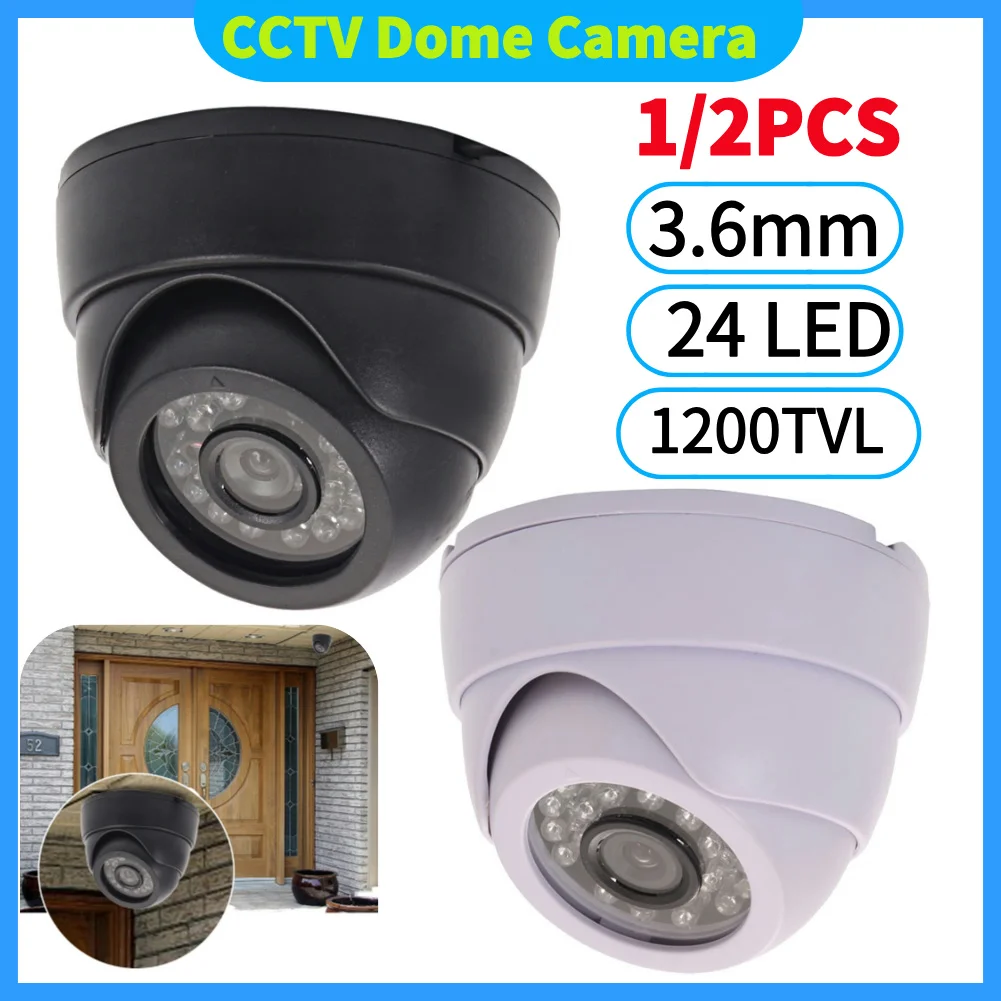 CCTV Dome Camera 24IR LEDS Indoor Night Vision 1/3"CMOS COLOR 1200TVL Dome Camera 24IR LED Built-in 3.6mm Lens Camera Monitor