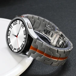 20 22mm Titanium Color Strap For Huawei Watch 4 Pro GT3 46mm For Samsung Galaxy Watch 4 5 Pro 45mm Gear S3 Luxury Metal Bracelet