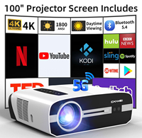 4K beamer Projector for Movies Full HD1080P 1800 Ansi Lumens Auto Focus Native Full HD 5G Wifi  Home Theater Video Projectors