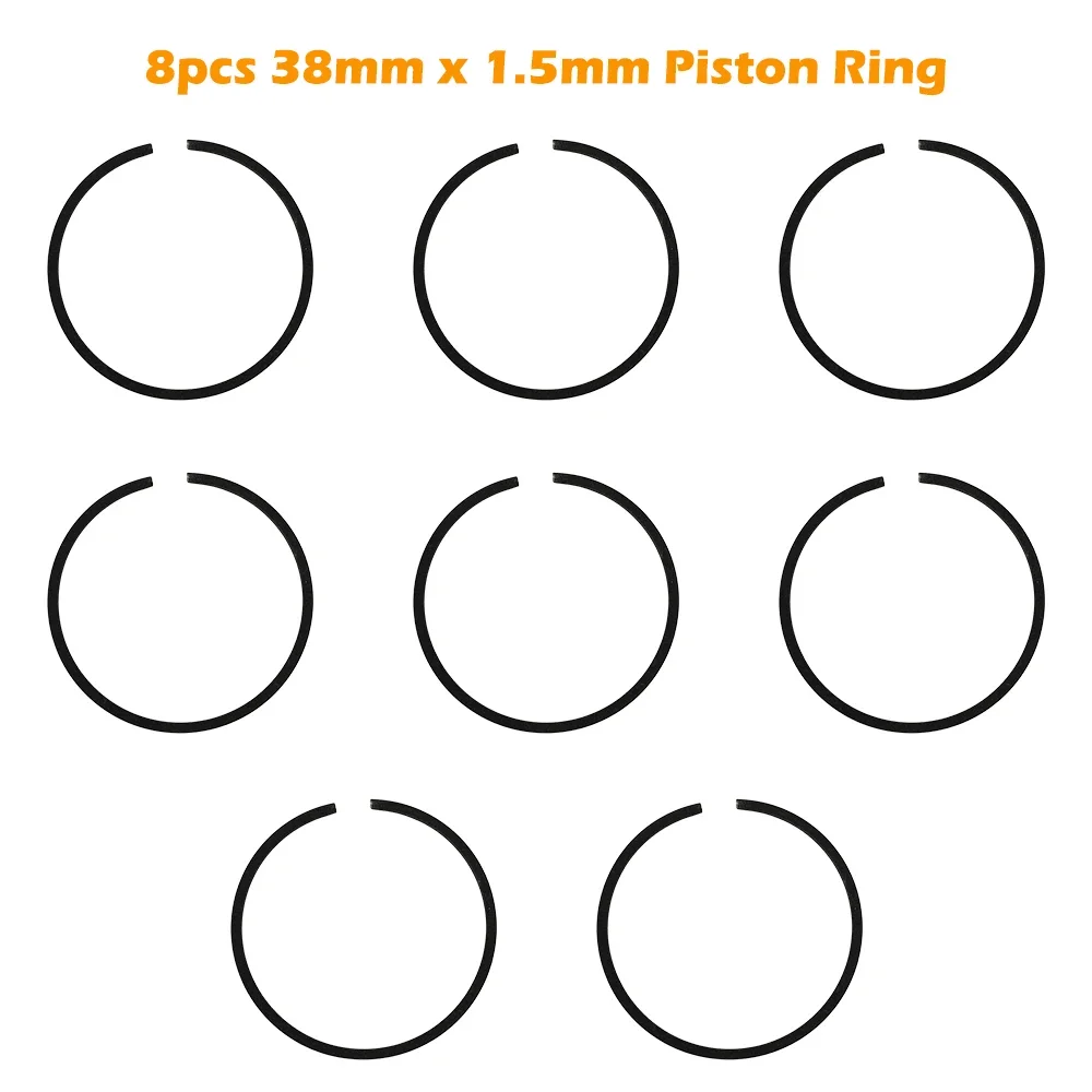 8pcs 38mm x 1.5mm Piston Ring For Stihl FS150 FS151 FS220 FS350 Brush Cutter For Husqvarna 36 41 136 136LE 137 137E