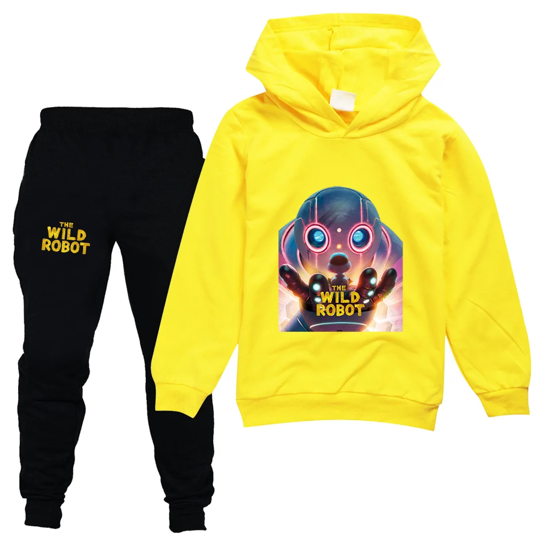 Kids Clothing Sets Boys Girls Cartoon The Wild Robot Costume Spring Long Sleeve Hoodies and Pants Children Pullover Tracksuit