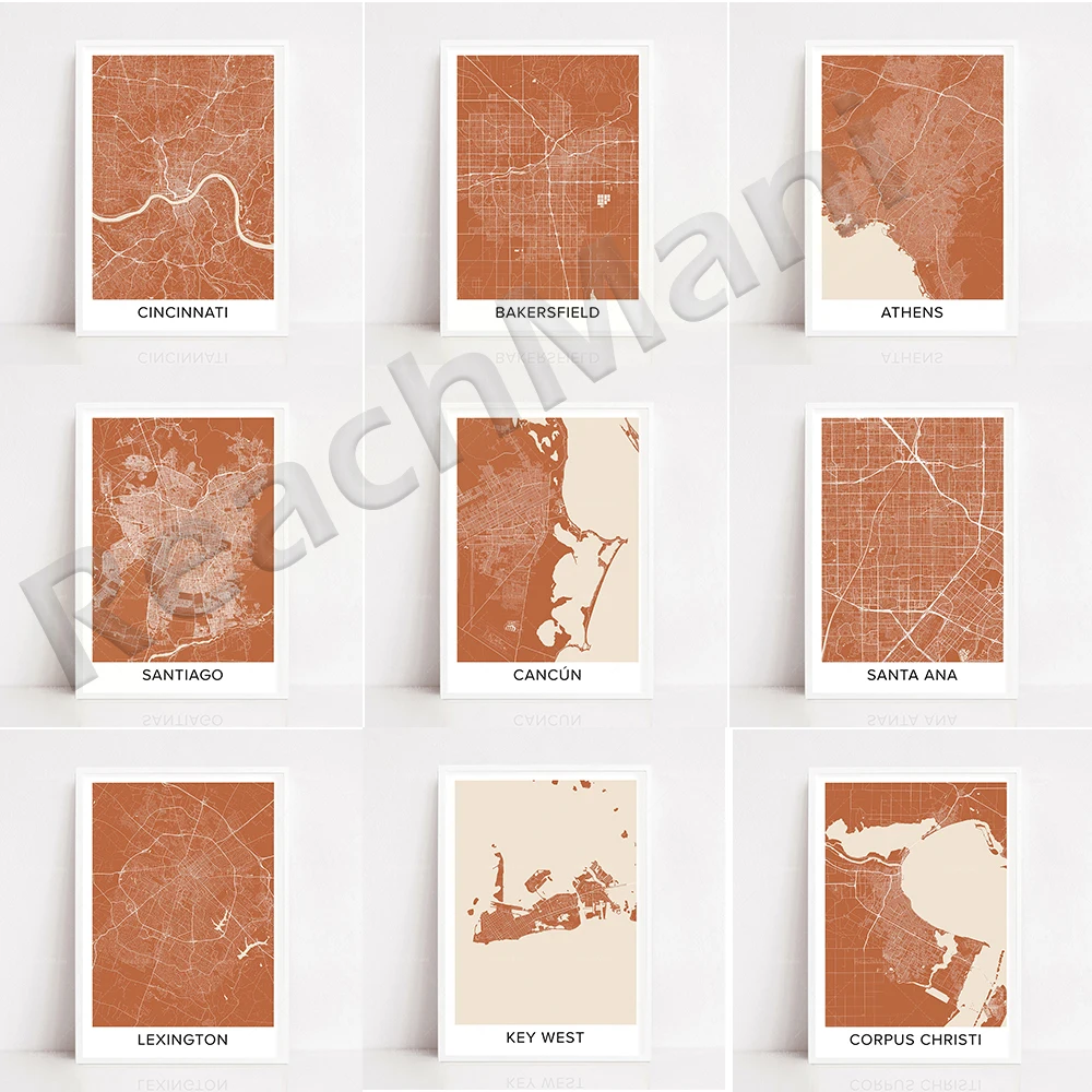 

Cincinnati, Dubai, Lexington, Arlington, Santa Ana, Corpus Christi, Cancun, Wichita, Key West, San Diego, Bakersfield Map Poster