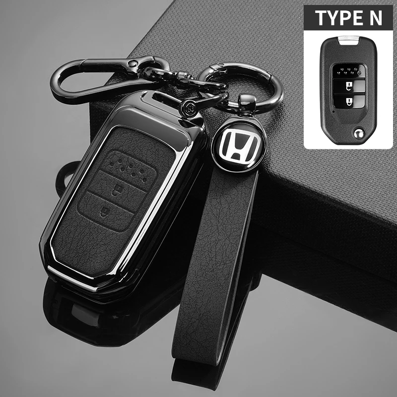 

Leather Car Smart Key Case Cover Protection Shell For Honda Civic Accord City Odyssey Crider CRV CR-V XR-V Jazz HR-V Vezel Jade