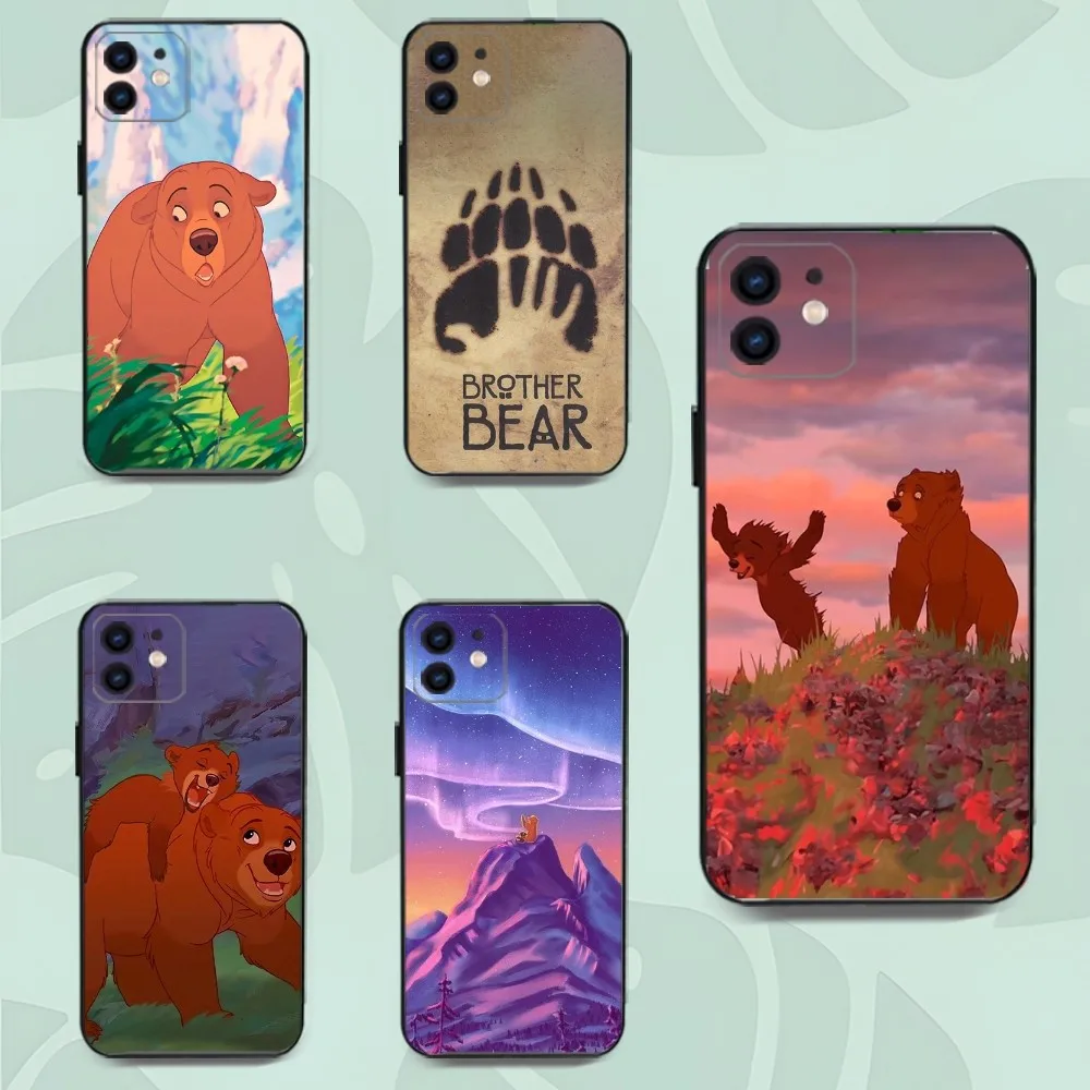 B-Brother Bear Phone Case For Iphone 15 11 13 14 Pro Max 7 8 Plus X Xr Xs Max Se2020 12mini Cover Case