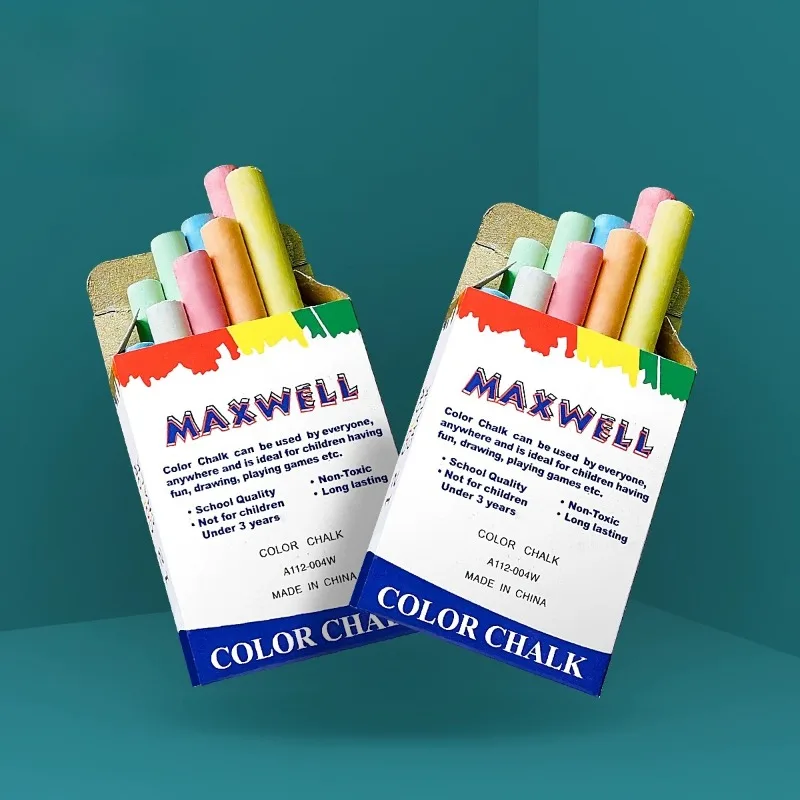Eco-friendly standard chalk, school-specific chalk, colored chalk 12-pack, household children's eco-friendly chalk