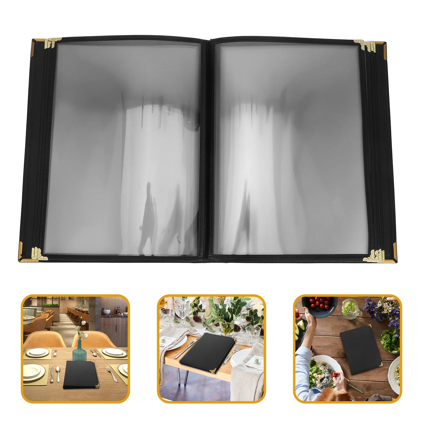 

Transparent PVC Recipe Book Durable Menu Holder Clear Menu Folder for Restaurant Hotel Bar Wine List Drinks PVC Recipe Book