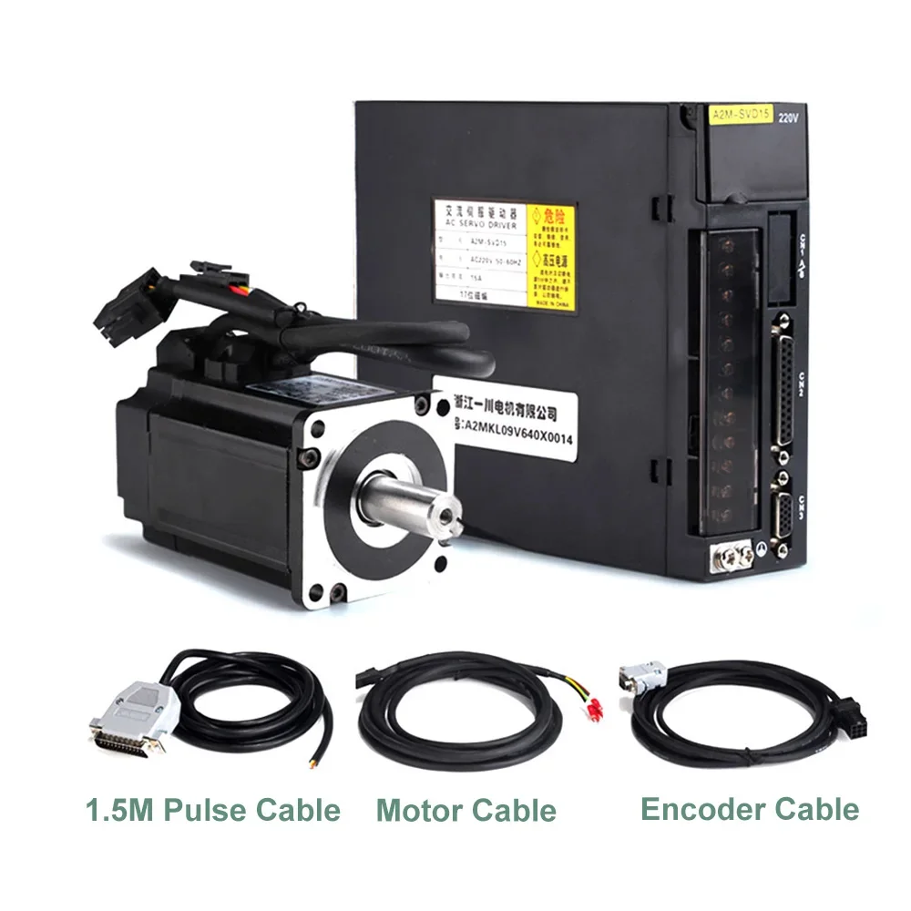 CNC 400W/750W AC 220V Servo Motor Drive Set 300RPM 1.27Nm/2.39NM 60ST-M01330/80ST-M02430 3/5/10m Cable with Brake for Robot