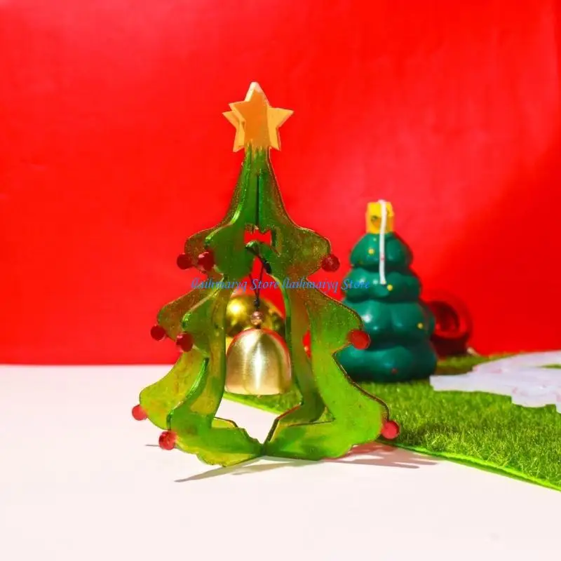 573B عيد الميلاد شجرة جرس الجرس السيليكون الحلي عيد الميلاد الحلي القوالب لحرف DIY