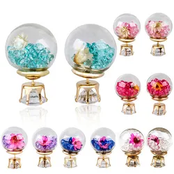 1Pair Stud Crystal Ear Fashion Cute Girls Elegant Ear Stud Three Rose Flowers Glass Ball Double Sides Jewelry Earring Set