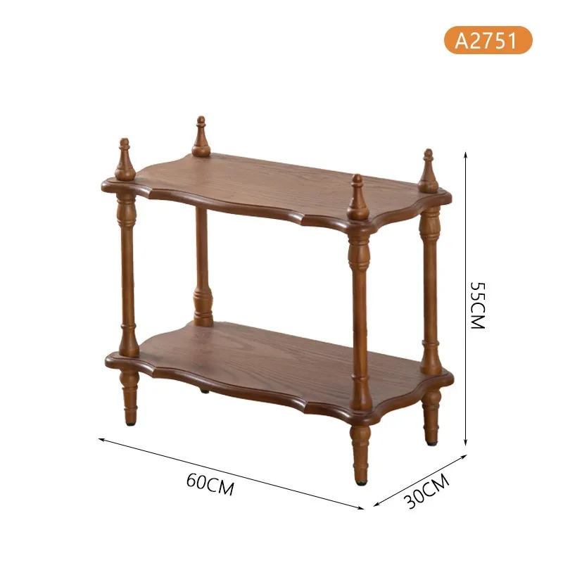 2 Tier Wooden Shelf, Vintage Display Rack, Pine Wood, Plant Stand, Decorative Table, 60x30x55cm