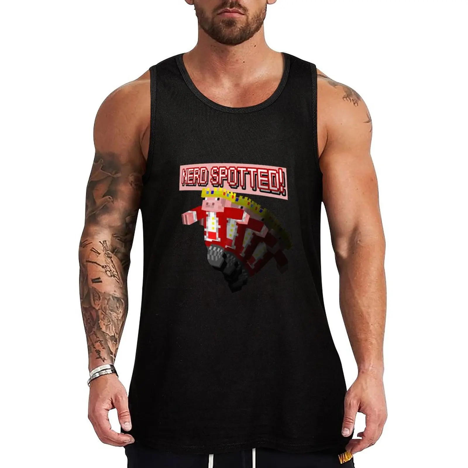 Technoblade NERD SPOTTED Pin Button Tank Top Sports shirt man Working vest