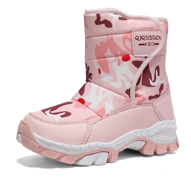 

Зимние зимние ботинки для мальчиков и девочек 2025 года — плюшевые теплые туфли на нескользящей резиновой подошве, новые модные спортивные ботильоны для детей на открытом воздухе