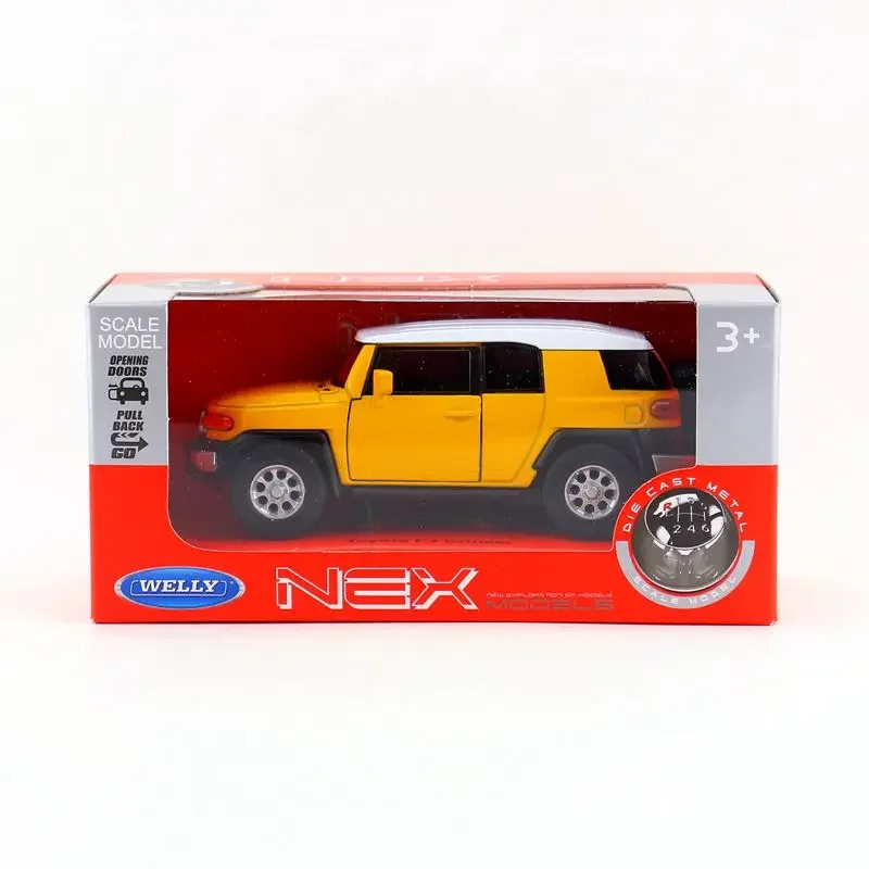 1/36 TOYOTA FJ Crusier Toy Car Model For Children Welly Diecast Off-Road Miniature Vehicle Pull Back Collection Gift For Kid Boy