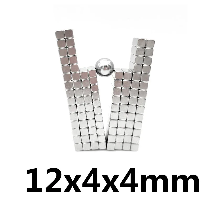 12x4x4 Block Powerful Magnet Sheet Super Neodymium Magnet 12x4x4mm N35 Stong NdFeB Permanent Magnet Square 12*4*4