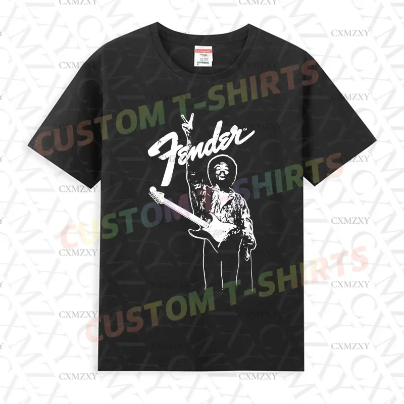 

2026 Men T Shirt Casual Genuine Fende Jimi Peace T-shirt Hendrix Graphic Summer Short Sleeves 100% Cotton S-3XL Cool Tee