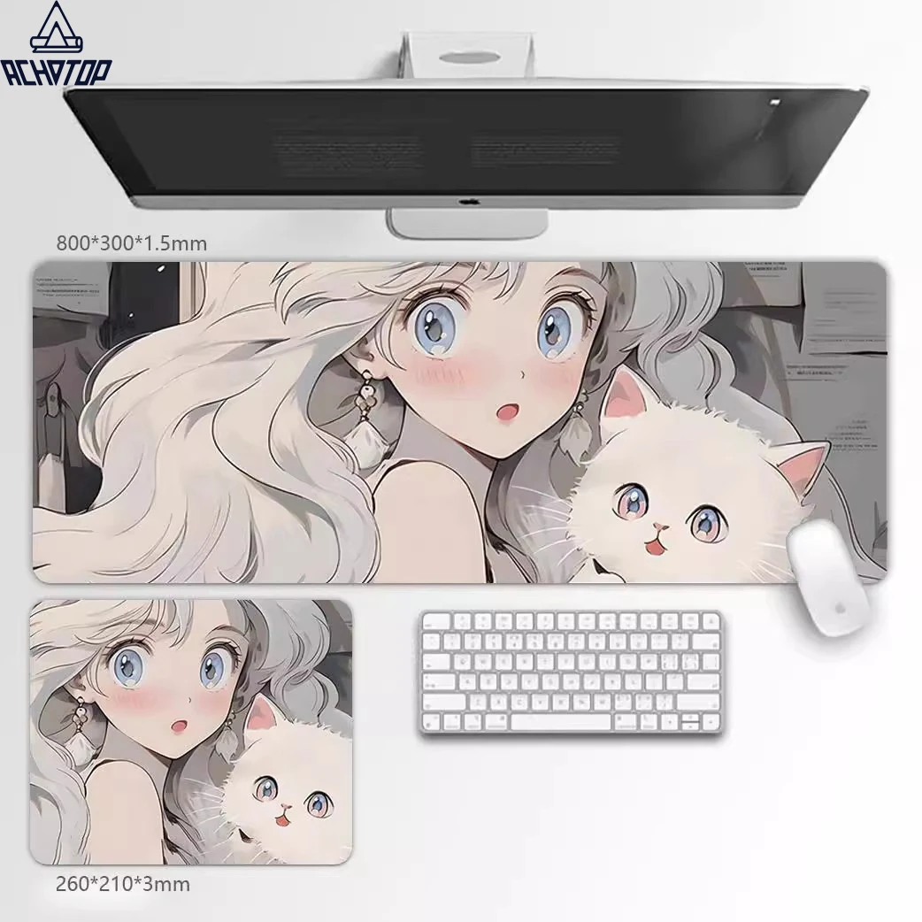 

Anime Girl Mousepad Computer New XXL Keyboard Pad Mouse Mat Gamer Soft Office Carpet Table Mat Desktop Big Mouse Pad