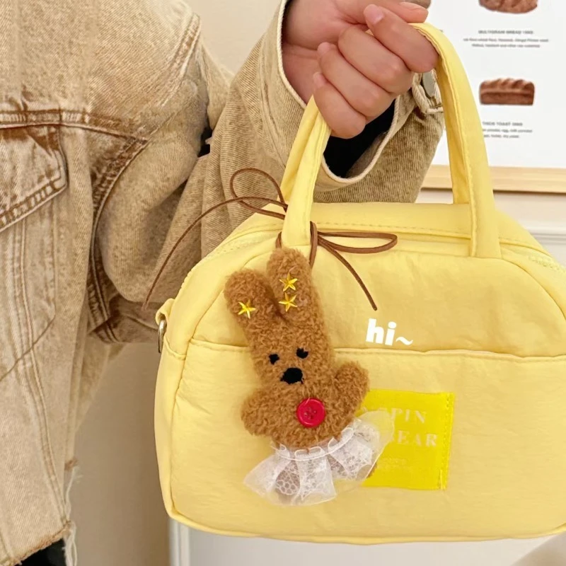 12 cm süßer Kawaii-Plüsch-Kaninchen-Schlüsselanhänger mit Spitzenkleid, Stofftier, Tasche, Charm, Geldbörse, Zubehör, Geschenk für Frauen und Mädchen, Tier-Schlüsselanhänger