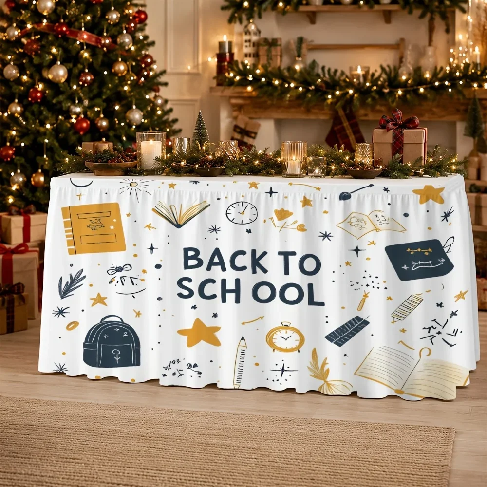 1 piece - School Theme - Back-to-School Season - Printed Tablecloth - Suitable for Party Events