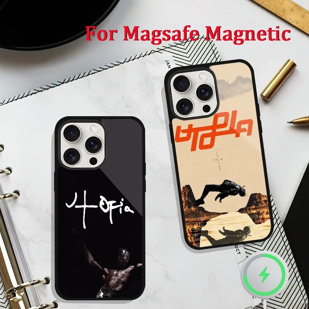 T-Travis S-Scott Utopia Phone Case For iPhone 11 13 12 14 15 Plus Max Pro Magsafe Magnetic Wireless Charging shell