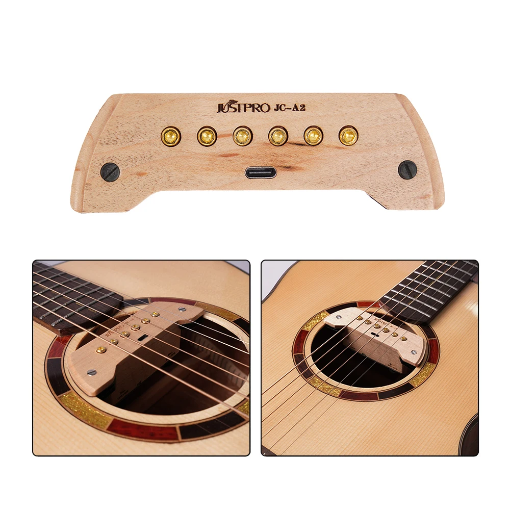 

Magnetic Acoustic Guitar Soundhole Pickup Dual-System and Dual-Coil Pickup with Tone Control for Steel String Acoustic Guitar